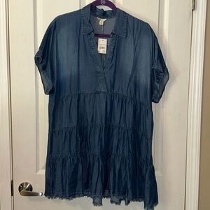 Cato lightweight sz xl denim tiered summer dress